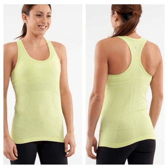 NWOT LULULEMON ATHLETICA Run Swiftly Tech Razorback Tank 'Lime Green' Size 12 - Picture 1 of 3